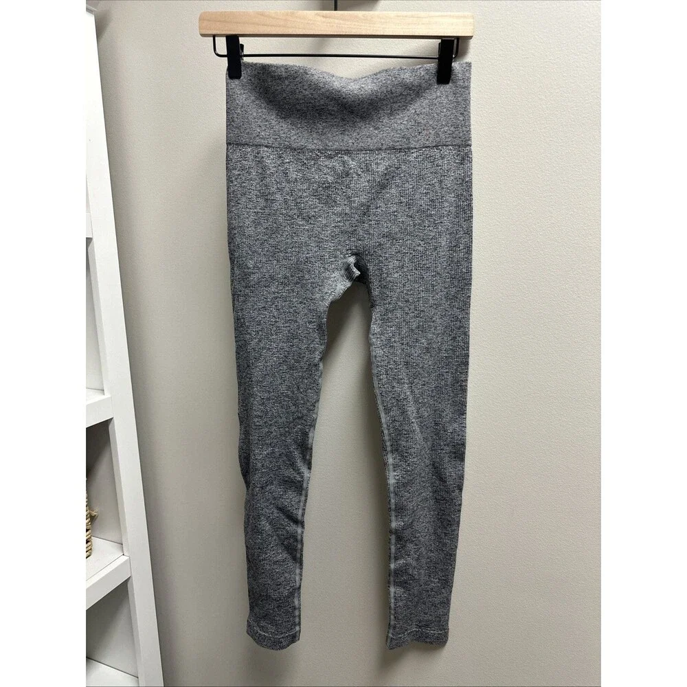 Womens Gray Colsie Seamless Ribbed Leggings‎ Size L Baselayer Ski Outdoor Layer